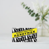 ツールのパターンが黒い黄色 名刺 (スタンド正面)