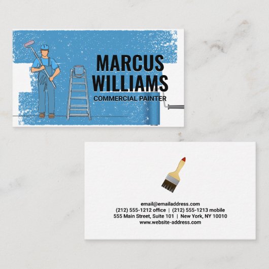 ツールを使用した手描き画家 | ロー絵を描ラ 名刺 (正面/裏面)