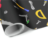 ツールコラージボーイ誕生日 ラッピングペーパー (ロールコーナー)