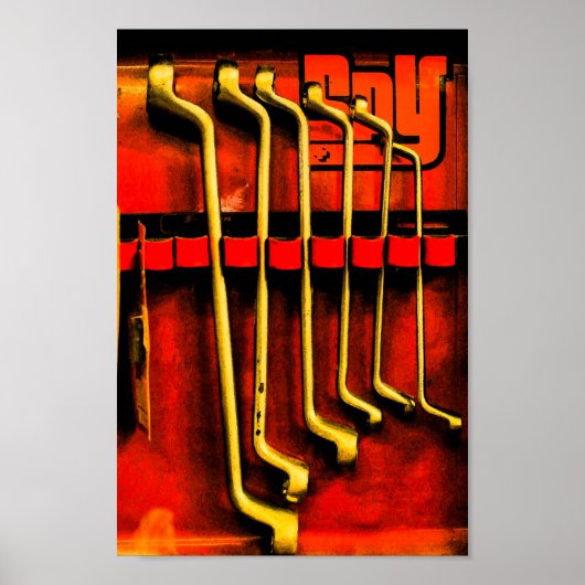 ツールスパナガレージバイク車の固定 ポスター (正面)