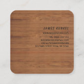 ツールブラックハンマーロゴヴィンテージ木建築 スクエア名刺 (裏面)