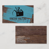 ツールボックスの修復 |ペインタローラ |木材 名刺 (正面/裏面)