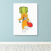 ツールボックスの整備士としてニンジン キャンバスプリント (インサイチュ (ウッドフロア))