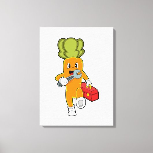 ツールボックスの整備士としてニンジン キャンバスプリント (正面)