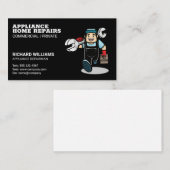 ツールボックスを備えたアプライアンス修理担当者 名刺 (正面/裏面)