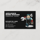 ツールボックスを備えたアプライアンス修理担当者 名刺 (正面)