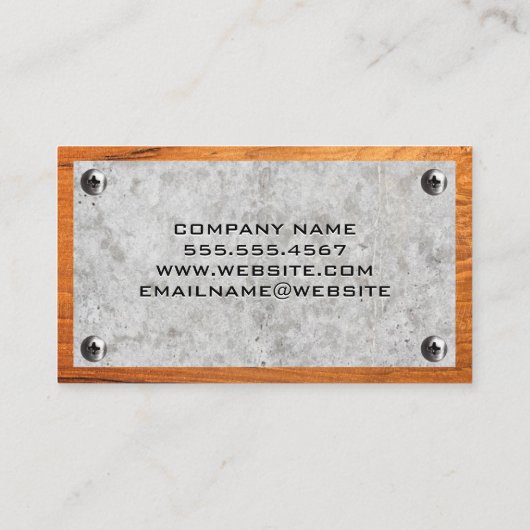 ツールボックス |コンクリート木材および金属ねじ 名刺 (裏面)