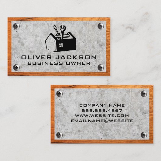 ツールボックス |コンクリート木材および金属ねじ 名刺 (正面/裏面)