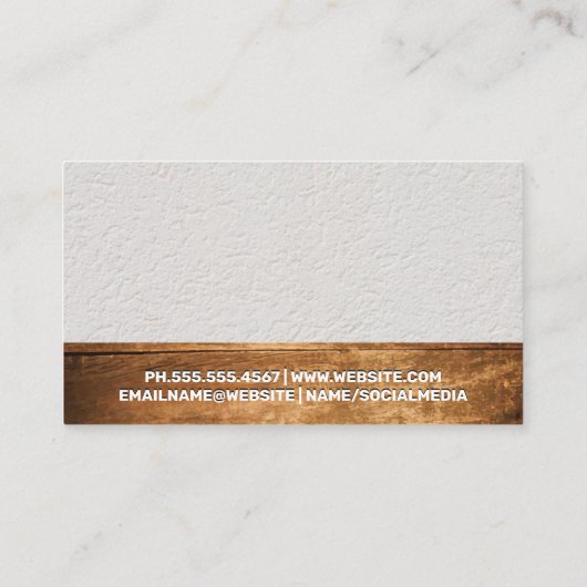 ツールボックス |木と壁のテクスチャ 名刺 (裏面)