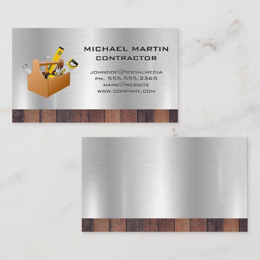 ツールボックス |木材と金属 名刺 (正面/裏面)