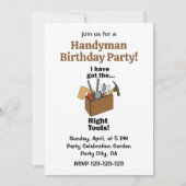 ツールボックス 私は正しい道具を持っています ハンドマン 誕生日 招待状 (正面)