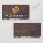 ツールボックス |金属ブラシ付き木板 名刺 (正面/裏面)