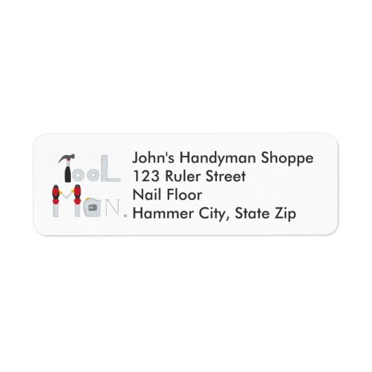 ツールマンとツールのスペル差出人住所ラベル ラベル (正面)
