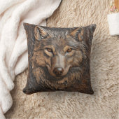 ツールレザーのオオカミの肖像 クッション (ブランケット)