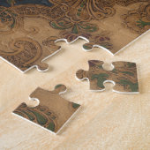 ツール付きレザフェイクー金ゴールドスクロール ジグソーパズル (側面)