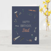 ツール図解入りの、写真付きのオス誕生日パパ カード (黄色い花)