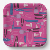 ツール建築電気パーティー、ガールエレクトリシャン ペーパープレート (正面)