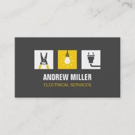 ツール電球とプラグロゴ電気技師 名刺