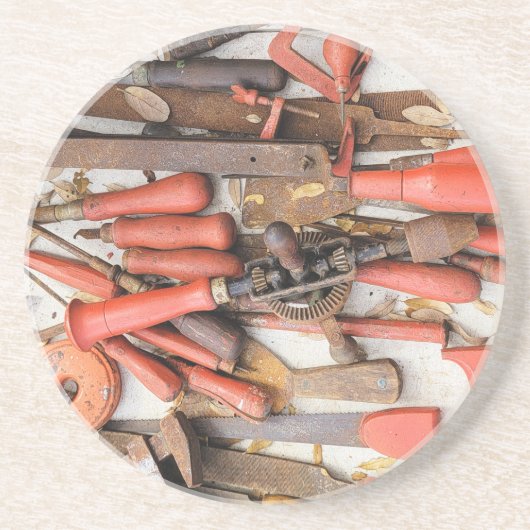 [ツール]アンティーク素朴[Red Man]ツール コースター (正面)