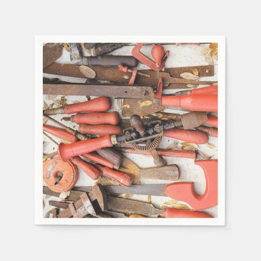 [ツール]アンティーク素朴[Red Man]ツール スタンダードカクテルナプキン (正面)