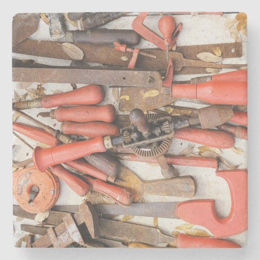 [ツール]アンティーク素朴[Red Man]ツール ストーンコースター (正面)