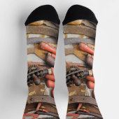 [ツール]アンティーク素朴[Red Man]ツール ソックス (上部)