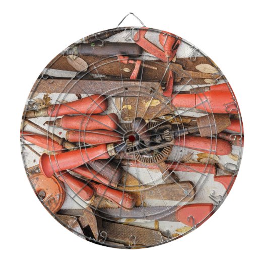 [ツール]アンティーク素朴[Red Man]ツール ダーツボード (正面)