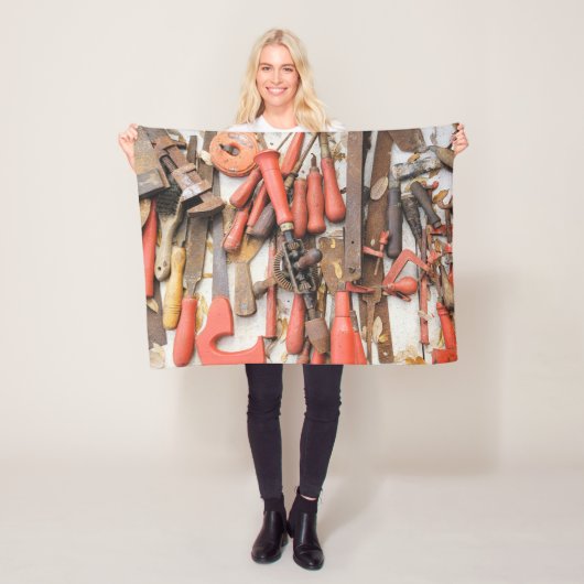 [ツール]アンティーク素朴[Red Man]ツール フリースブランケット (インサイチュ)