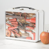 [ツール]アンティーク素朴[Red Man]ツール メタルランチボックス (インサイチュ)