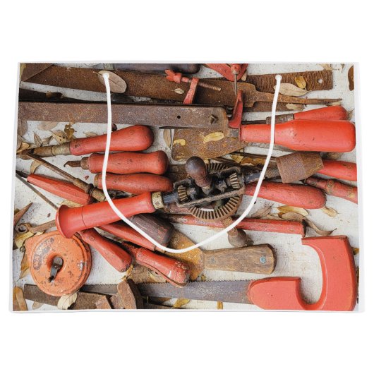 [ツール]アンティーク素朴[Red Man]ツール ラージペーパーバッグ (正面)