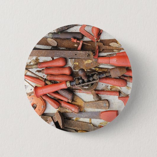 [ツール]アンティーク素朴[Red Man]ツール 缶バッジ (正面)