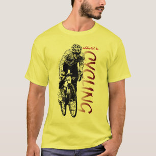 ツール・ド・フランスのチャンピオン色のサイクリングのデザイン Tシャツ