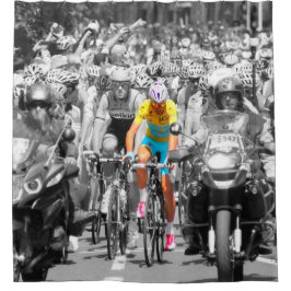 ツール・ド・フランスの黄色いジャージ ペロトン 自転車 レース シャワーカーテン