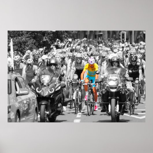 ツール・ド・フランス イエロージャージ ペロトン 自転車レース ポスター (正面)