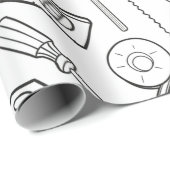 ツール（白黒） ラッピングペーパー (ロールコーナー)