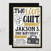 ツーレギットトやめ招待状ツーレギットパーティー 招待状 (正面/裏面)