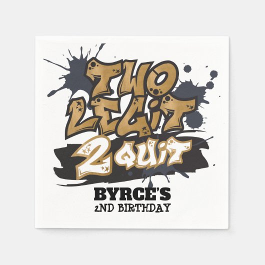 ツーレギットトやめ誕生日ナプキンス スタンダードカクテルナプキン (正面)