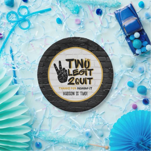 ツーレギットレトロ90のヒップホップ第2の誕生日 ペーパープレート (パーティー)