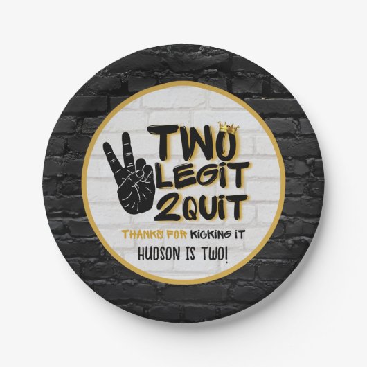 ツーレギットレトロ90のヒップホップ第2の誕生日 ペーパープレート (正面)