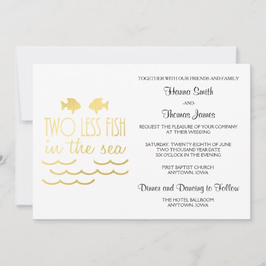 ツーレスフィッシュインザシーウェディング 招待状 (正面)