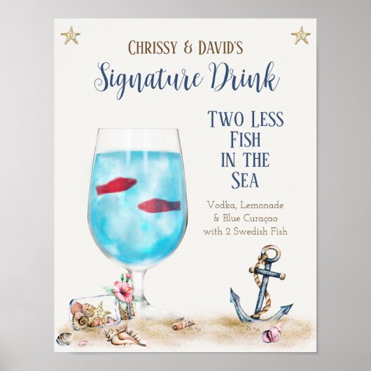 ツーレス・フィッシュ・イン・ザ・シー シグネチャードリンク サイン (正面)