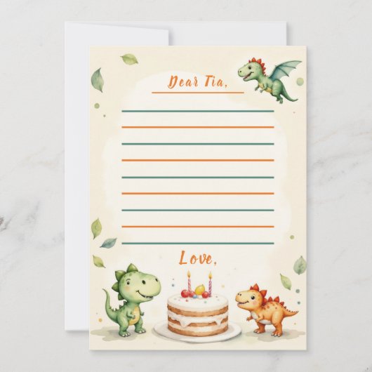 ツーレックス 恐竜 タイムカプセル メモリーカード 招待状 (正面)