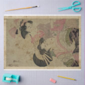 ツーレディ日本のスウッドブロックプリント浮世絵スタイル 薄葉紙 (クラフト)