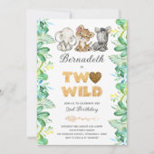 ツーワイルドガール2nd誕生日パーティの招待状 招待状 (正面)