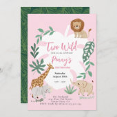 ツーワイルドガール2nd誕生日招待状 招待状 (正面/裏面)