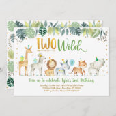 ツーワイルドサファリジャングル誕生日 招待状 (正面/裏面)