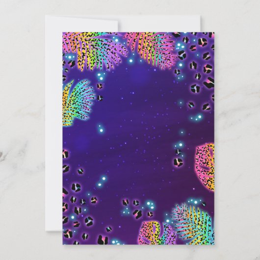 ツーワイルドサファリネオンレインボーチエ誕生日 招待状 (裏面)