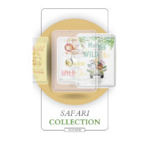 ツーワイルドサファリライオンキリン誕生日招待状