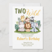 ツーワイルドサファリ子供の誕生日招待状 招待状 (正面)