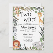 ツーワイルドセカンド誕生日招待状